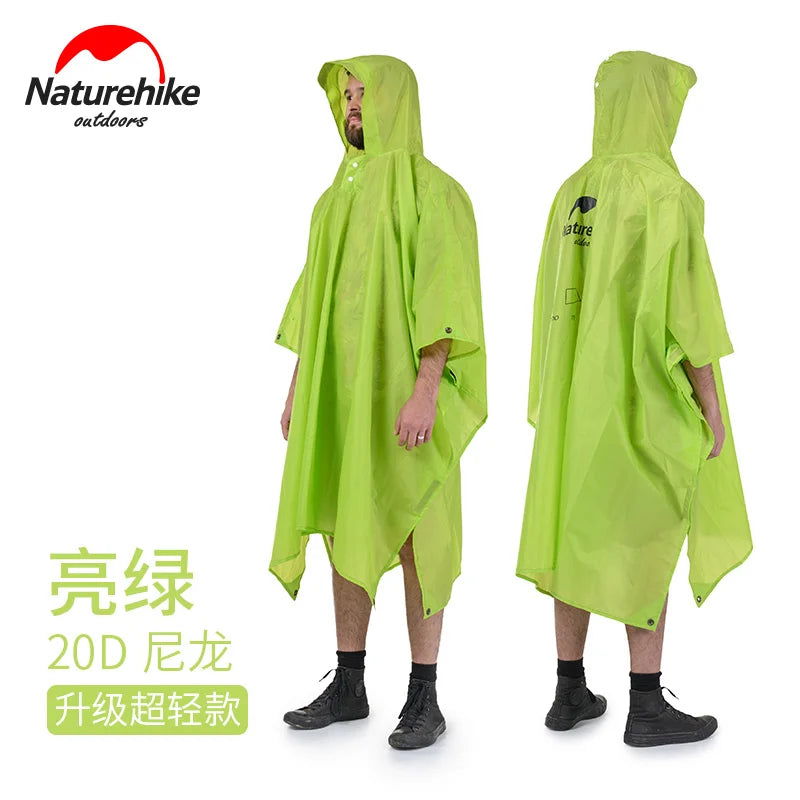 Naturehike Outdoor mountaineering walking 3 in 1 poncho Triad to groundsheet awning raincoat outdoor raincoat himalipasal