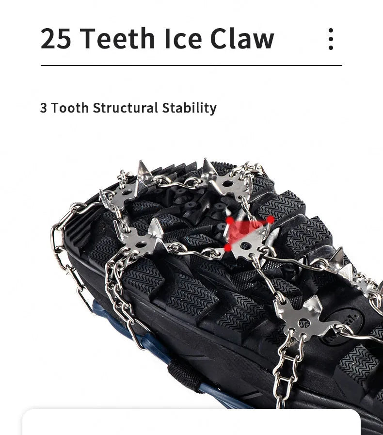 Naturehike Winter Crampons Outdoor Microspikes Ice Snow Walk Anti Slip Boots Bottom for 35-49 Shoes 10/25 Spikes Stainless Steel himalipasal