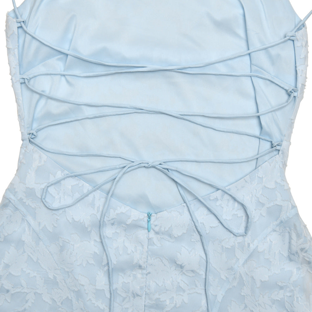 Summer Women Clothing Sexy Strap Chiffon Elegant Backless Evening Dress