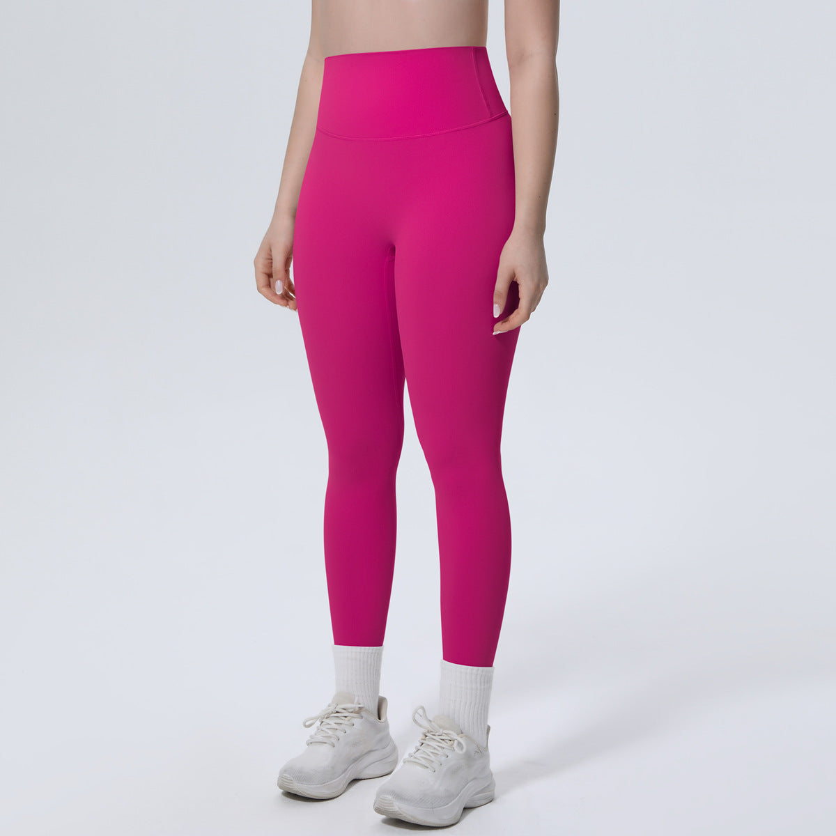 High Waist Nude Feel Tights Running Sports Hip Raise Fitness Pants Pilates Sexy Slim Solid Color Yoga Pants