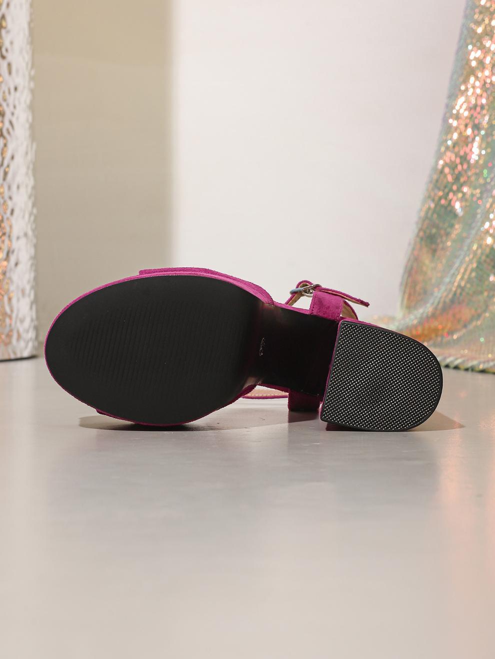 Waterproof Platform Thick Heel Super High Heel Peep Toe Sandals Women Shoes Suede Cute Bow High Heel Women Sandals