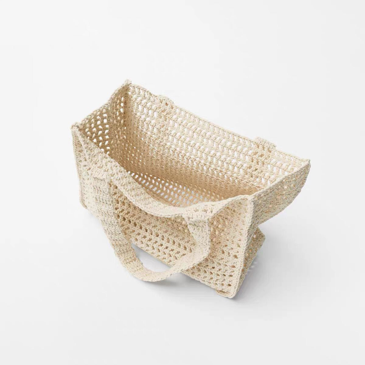 Summer Fairy Hollow Out Cutout out Straw Bag Niche One Shoulder Portable Letter Graphic Woven Bag Women Seaside Vacation Beach Bag