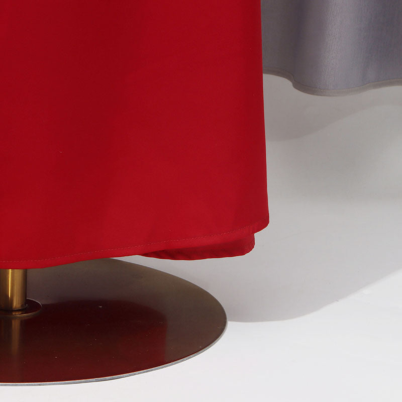 Women Elegant Shawl Solid Color Wide Hem Loose Slimming High Waist Dress