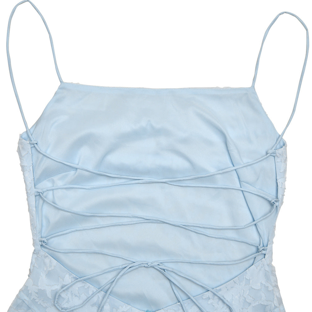 Summer Women Clothing Sexy Strap Chiffon Elegant Backless Evening Dress