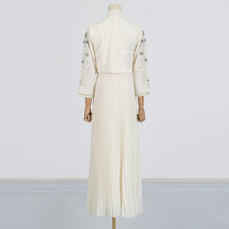 Ladies High Sense Women Spring Diamond Studded Design Blazers Dress Two Piece Sets