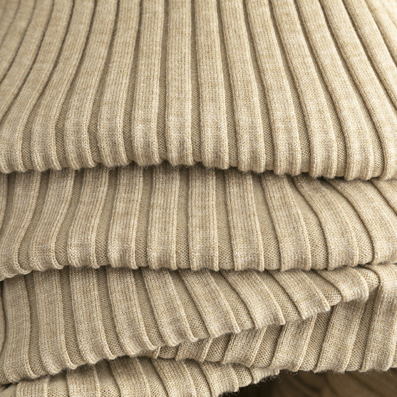 Mid Length Overknee Sweater Dress Women Autumn Winter round Neck Sunken Stripe Inner Wear Base Knitted Dress