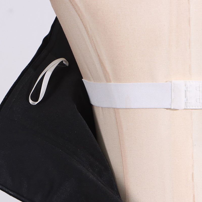 Sexy Tube Top Dress Black Elegant Irregular Asymmetric Design Sleeveless Dress Women