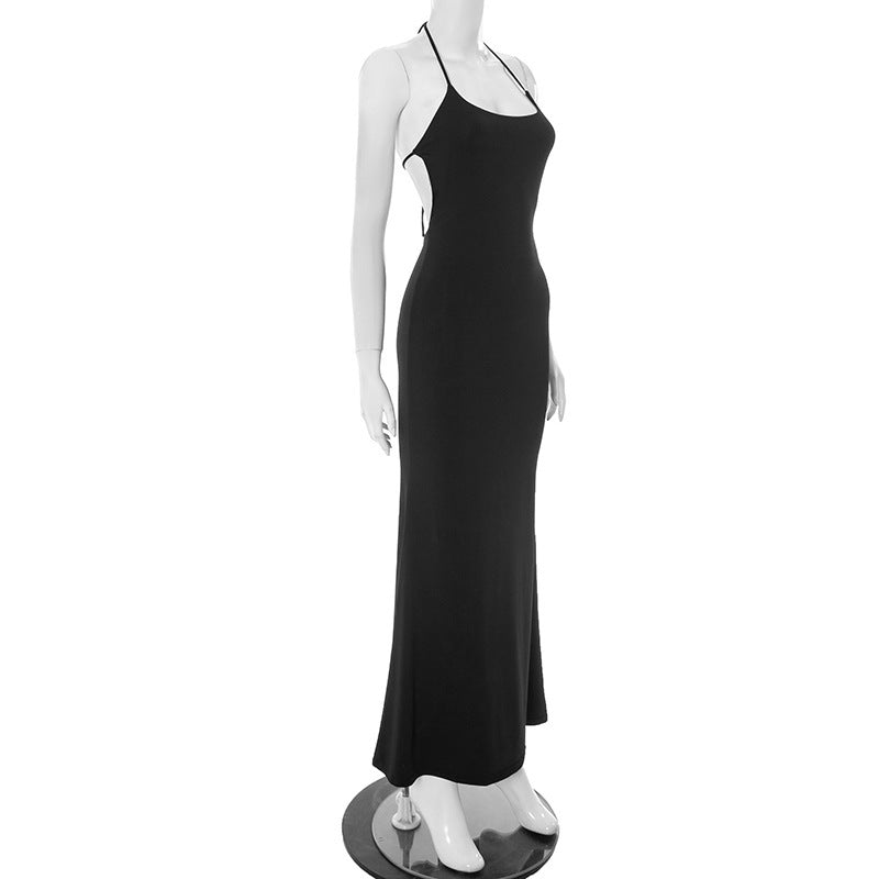 Women Clothing Summer Sexy Slim Fit Halter Tied Dress Women