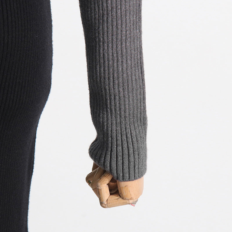 Autumn Elegant Slim Fit Slimming Patchwork Dress Socialite Knitted Dress for Women