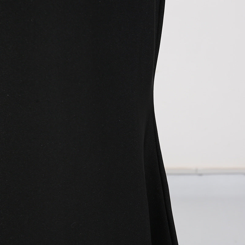 Women Stitching Mesh Design High Waist Sheath Maxi Dress