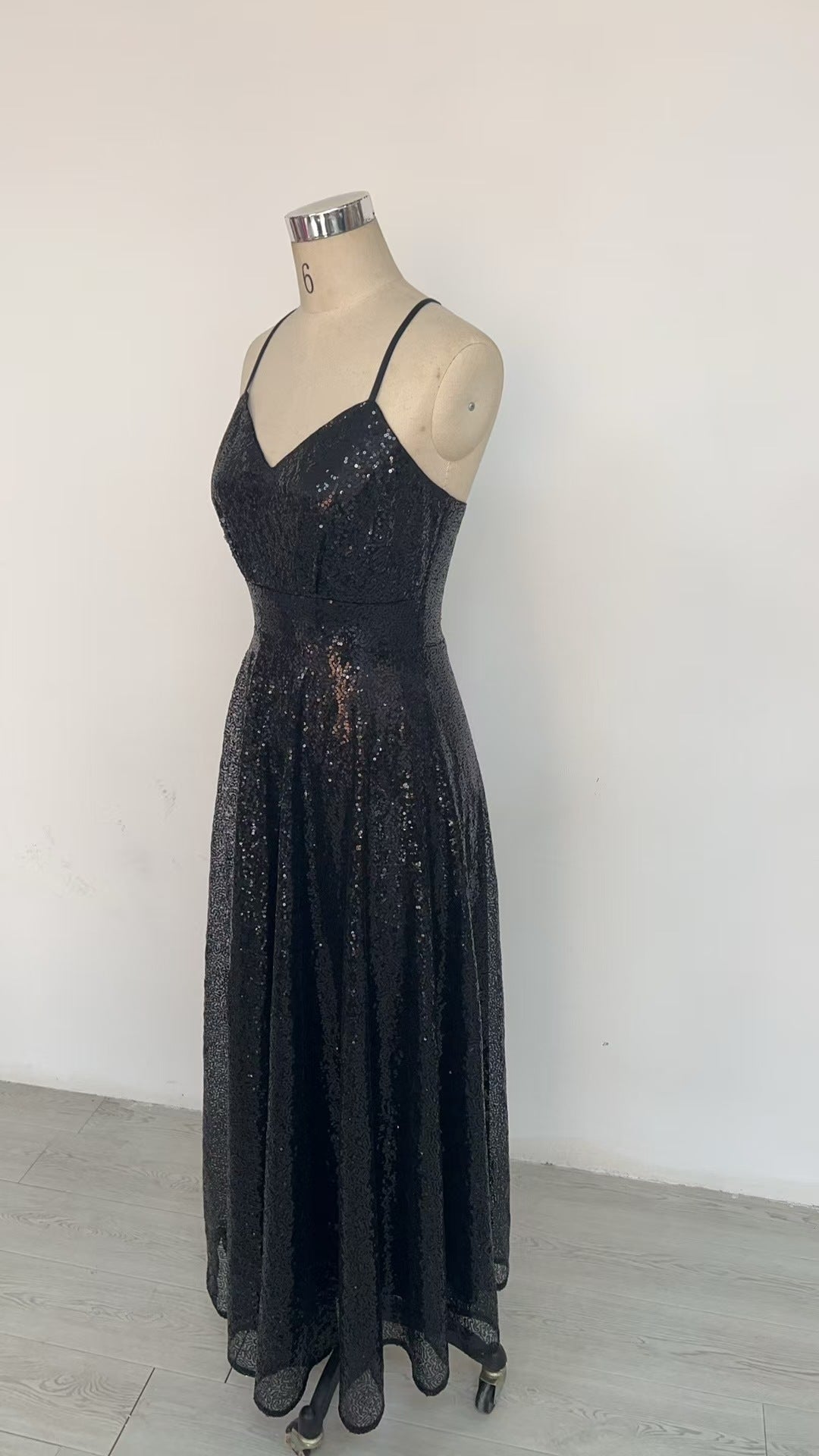 Dress Summer Sequ Sexy Sling Backless Ladies Evening Dress