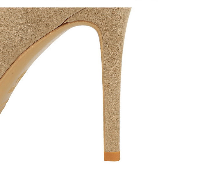 Cocktail High Heels Stiletto Heel Shallow Mouth Suede round Toe Bow High Heel Pumps Women Shoes