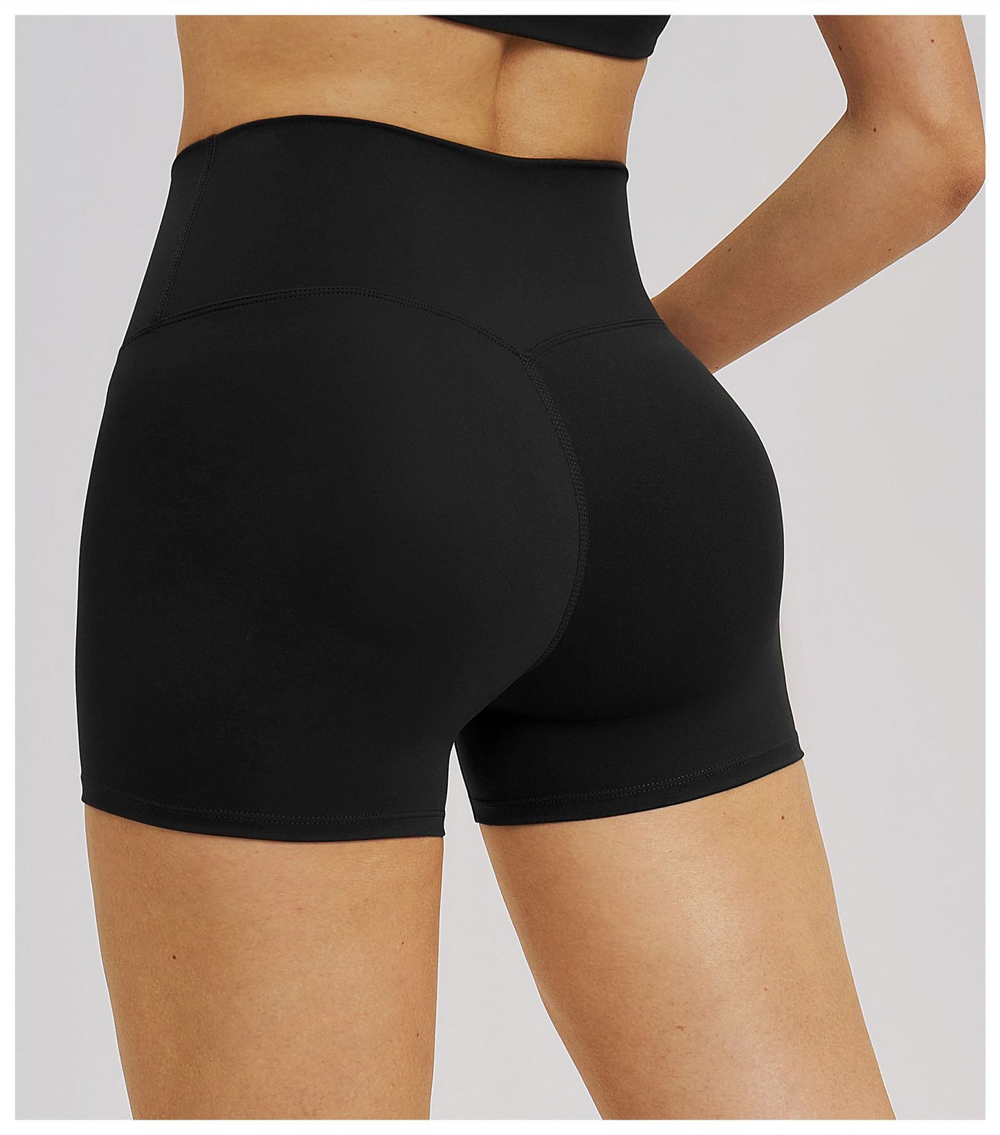 Cross Waist Yoga Shorts Tight Brushed Workout Shorts Outdoor Cycling Running Shorts