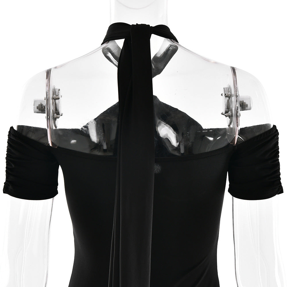 Summer Elegant Halter Slim Fit Dress Sexy Backless Sleeveless Sheath Dress Women