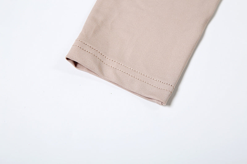 Summer Sexy Slim Hollow Out Cutout Long Sleeve Solid Color Elegant Dress Maxi Dress