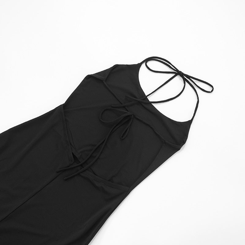 Women Clothing Summer Sexy Slim Fit Halter Tied Dress Women