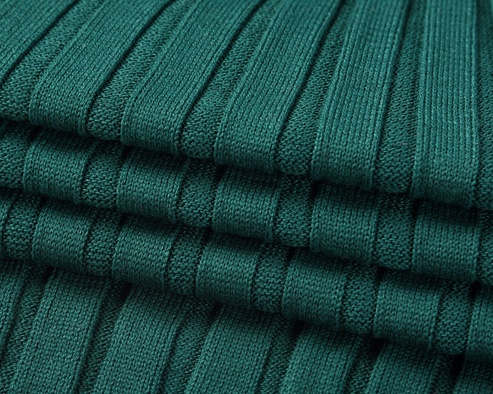 Women Autumn Winter Knitting Dress Slim-Fit Pleated Mid-Length Bottoming Sweater