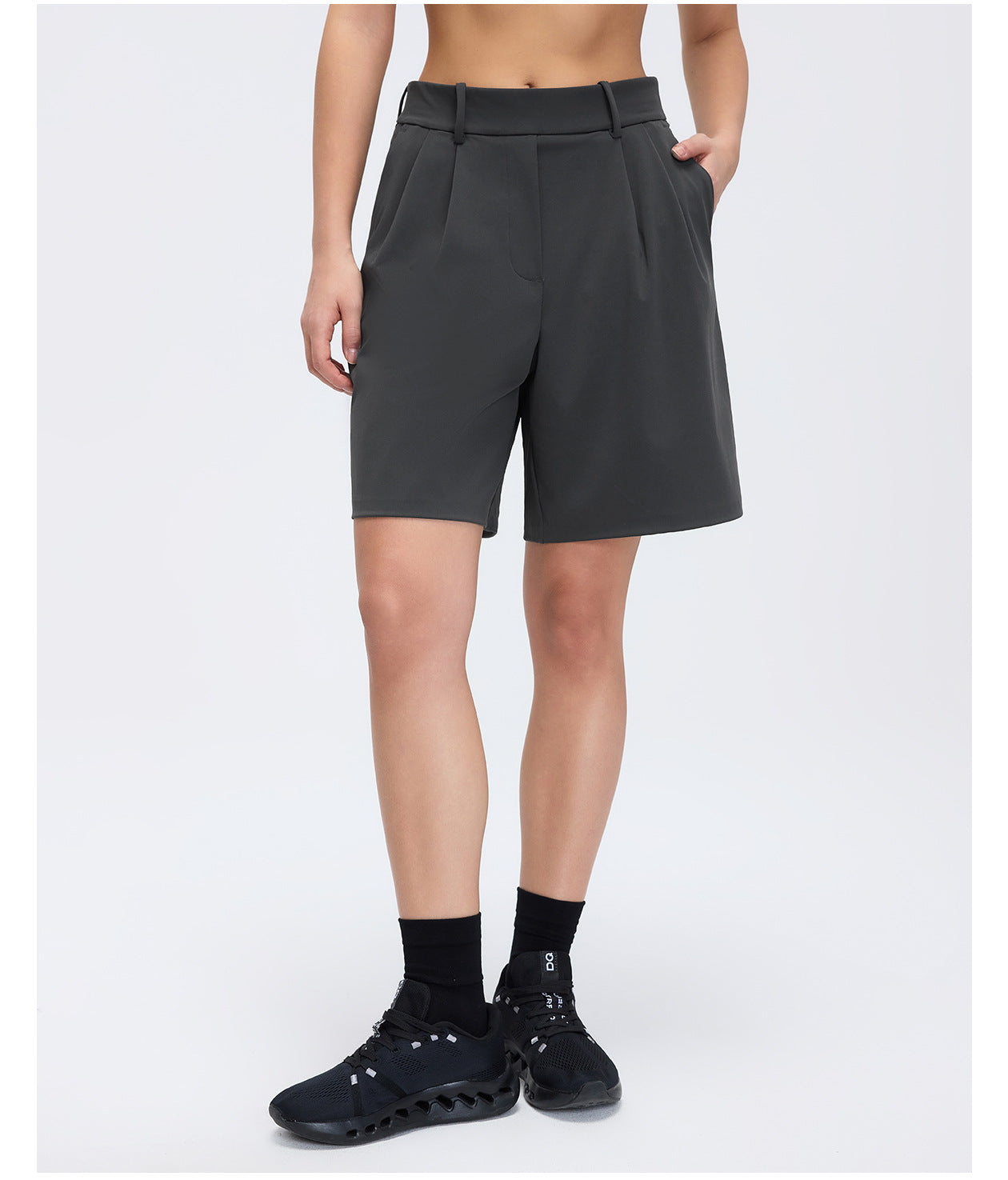 Summer Casual Straight Leg Shorts Women Solid Color High Waist Slimming Cropped Pants Loose Wide Leg Middle Pants