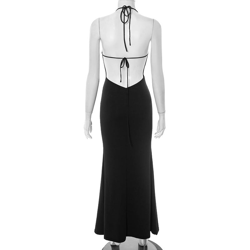 Women Clothing Summer Sexy Slim Fit Halter Tied Dress Women
