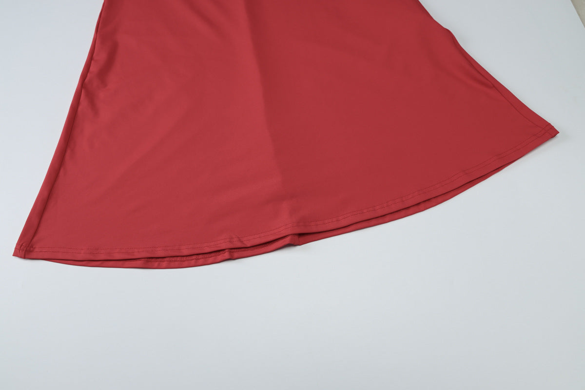 Summer Women Clothes off Neck Wooden Ear Stitching Tied Slim Tube Top Dress Women