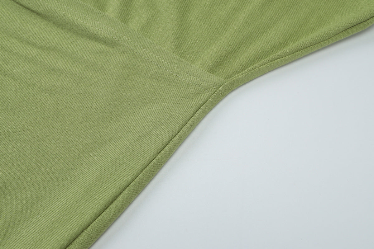 Cinched Patchwork Streamer Solid Color Wild Long Halter Backless Dress Women Clothing