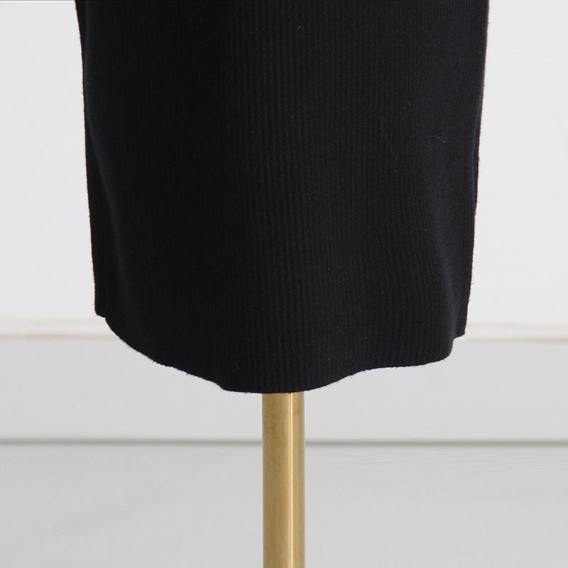 Autumn Elegant Slim Fit Slimming Patchwork Dress Socialite Knitted Dress for Women