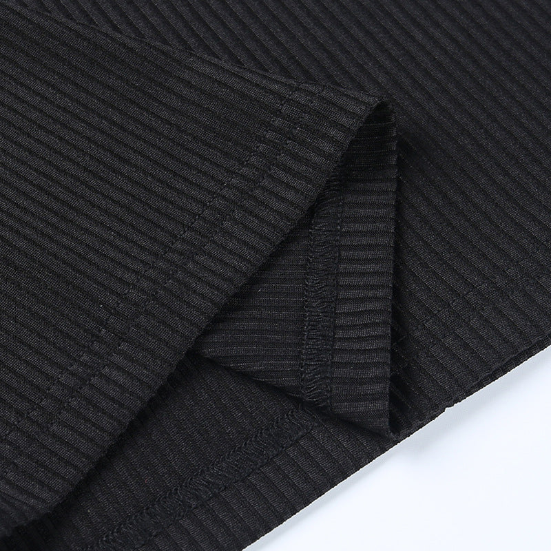 Women Spring Clothing Sexy Hip Knitwear off Shoulder Long Sleeve Tube Top Dress