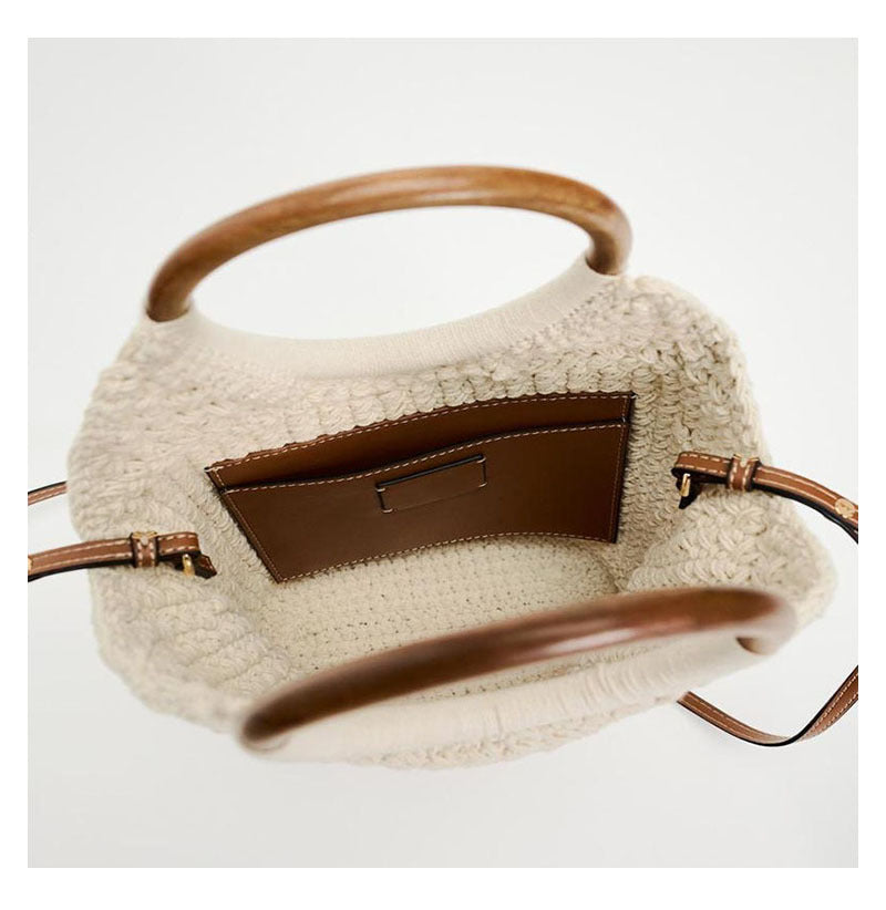 Crossbody Large Capacity Cotton Thread Woven Bag Tote Straw Bag Vacation Beach Bag Women Bag
