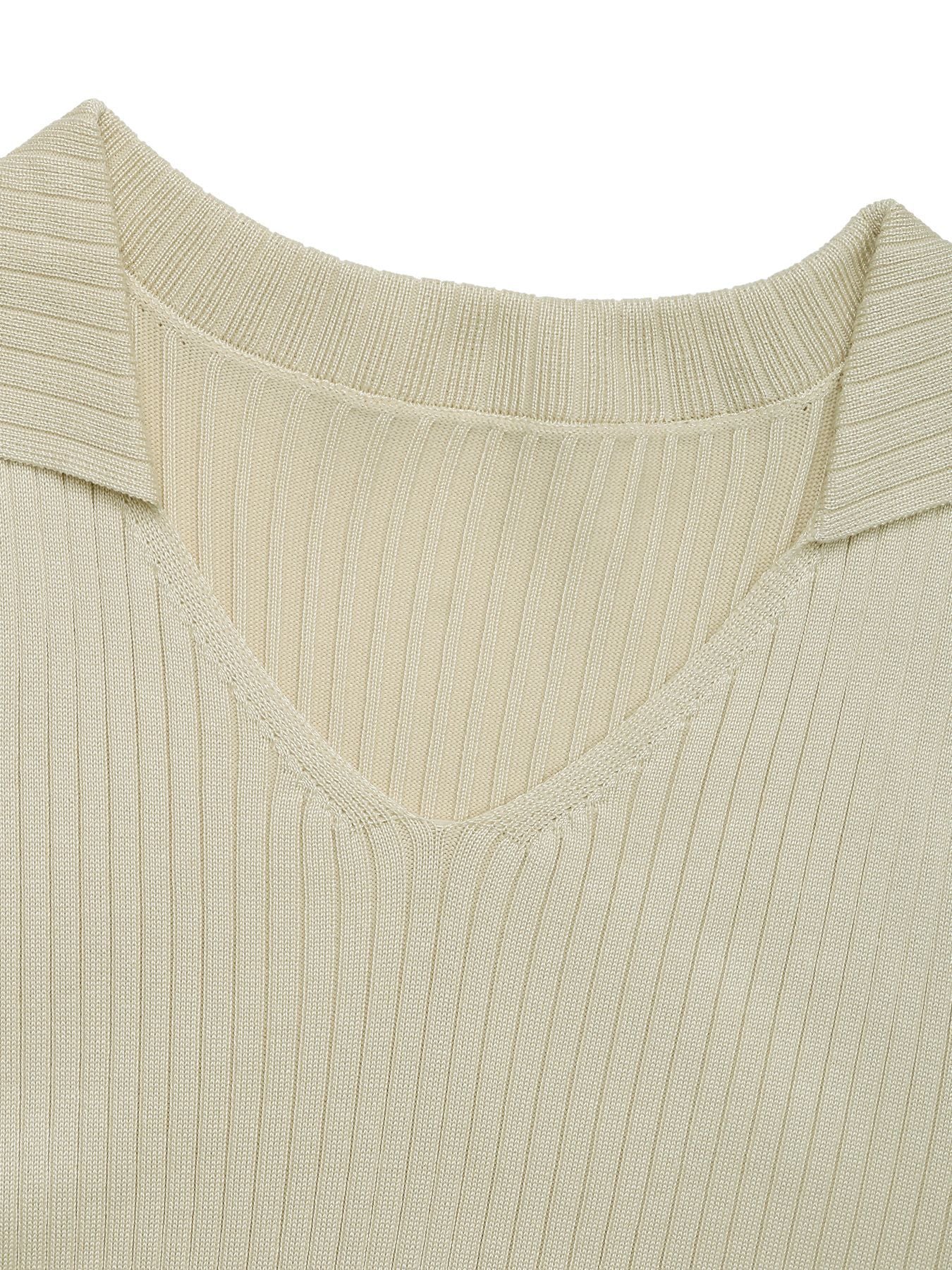 Autumn Solid Color Long Elegant Office Knitwear V neck Lace up Collared Dress