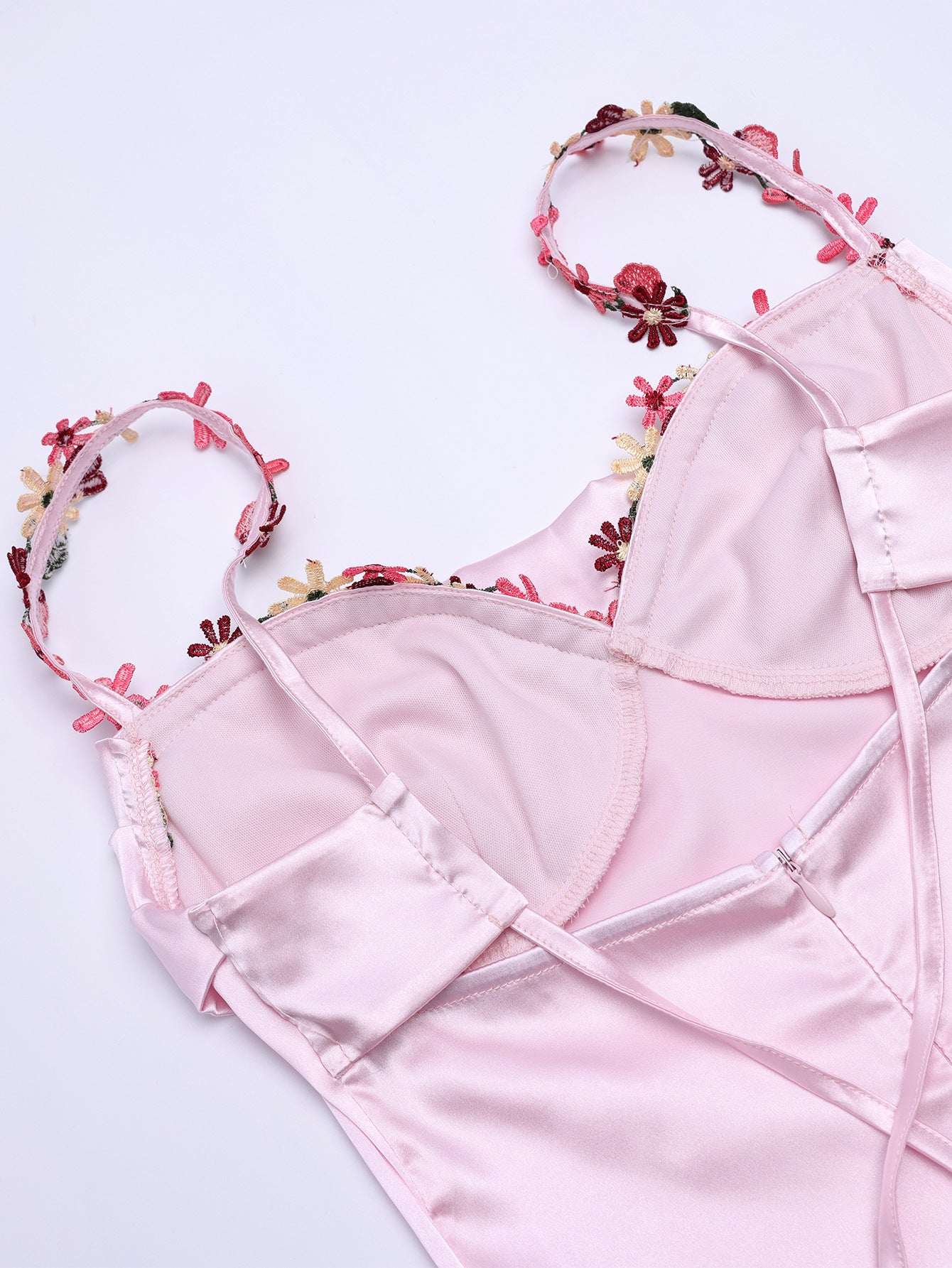 Long Sling Dress Sexy Summer Backless Lace up Silk Patchwork Edge Dress