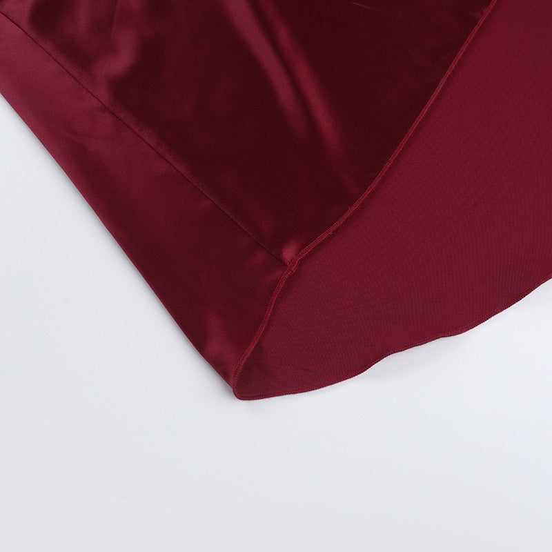 Sexy Backless Halter Satin Dress Women Elegant Dress Maxi Dress