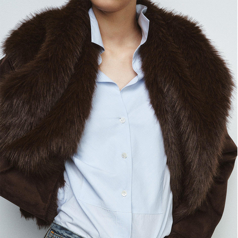 Women White Long Sleeve Short Jacket Coat