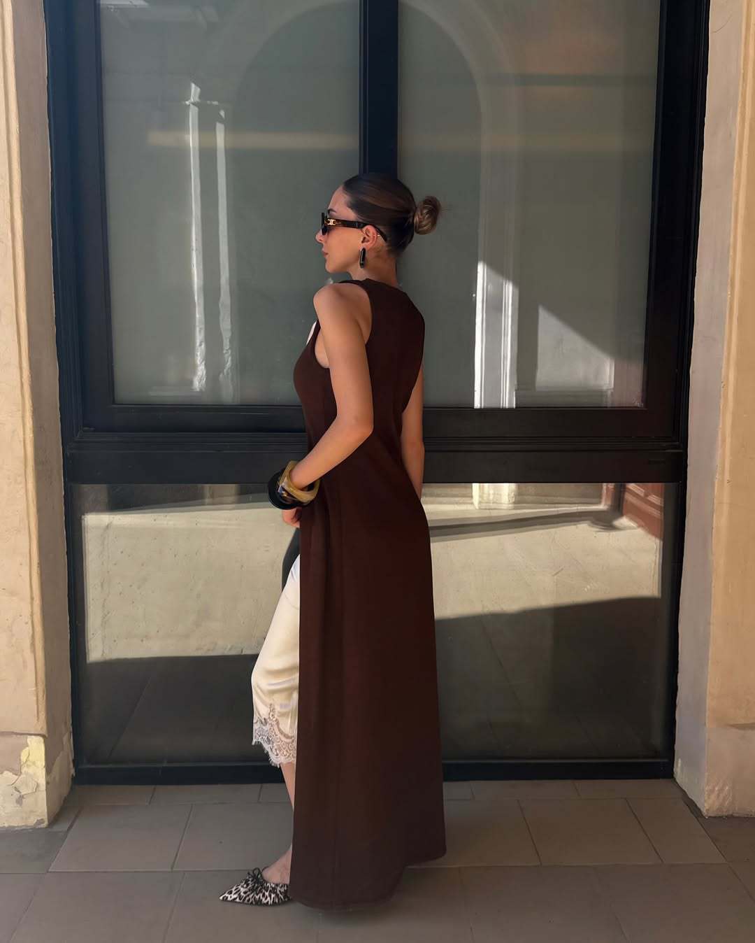 Sleeveless Design Split Long Upper Outer Garment Women Cardigan Breasted Coat Women Thin V neck