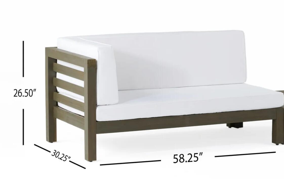 OANA LEFT CORNER BENCH AND COFFEE TABLE, WHITE himalipasal