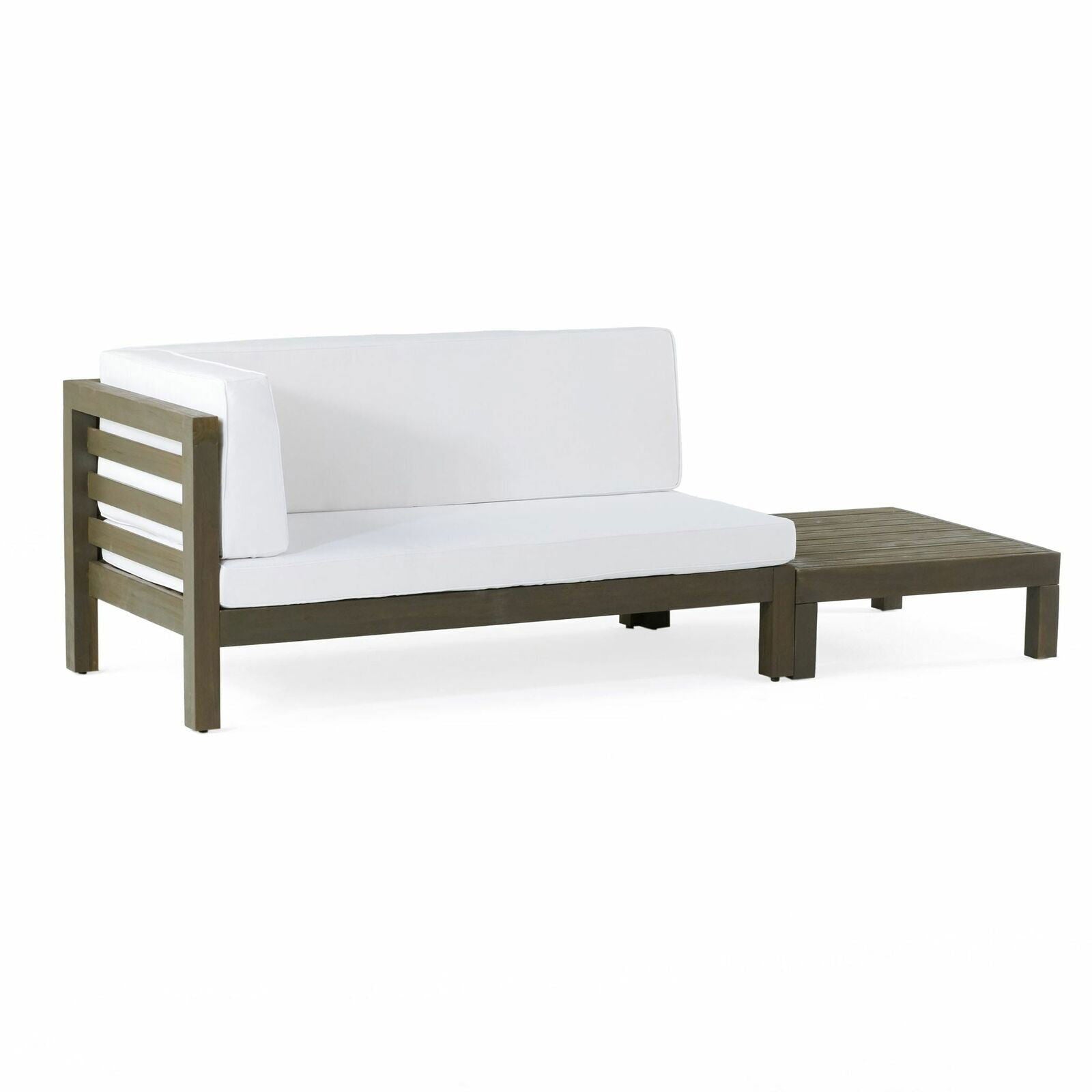 OANA LEFT CORNER BENCH AND COFFEE TABLE, WHITE himalipasal