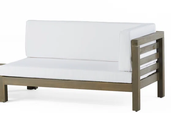 OANA RIGHT CORNER BENCH AND COFFEE TABLE, WHITE himalipasal