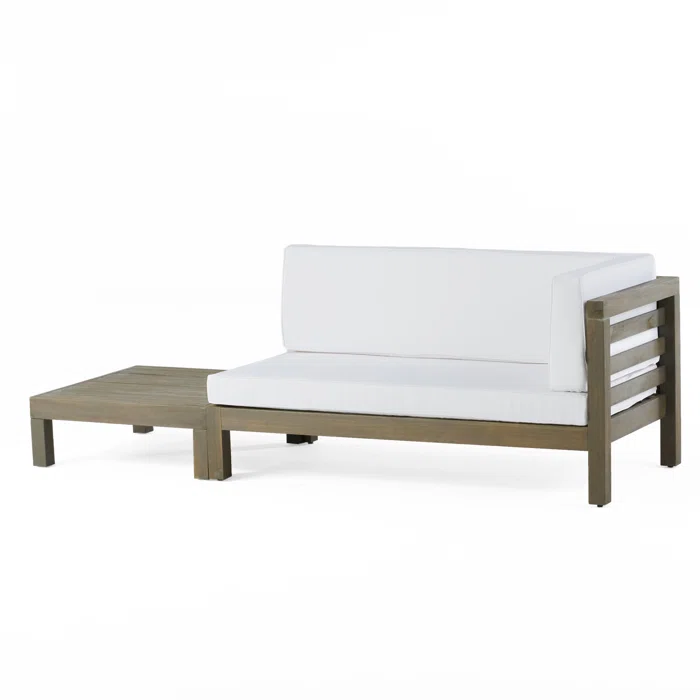 OANA RIGHT CORNER BENCH AND COFFEE TABLE, WHITE himalipasal