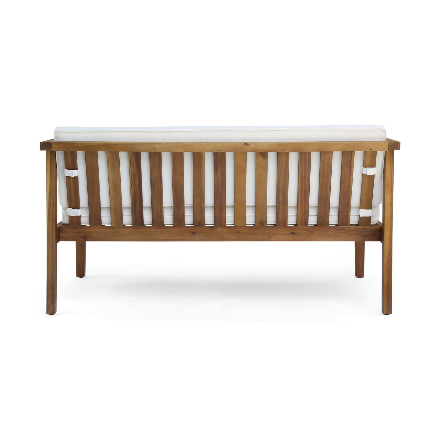 Outdoor 4-Seater Acacia Wood Chat Set with Coffee Table with Cushions, Teak and Beige himalipasal