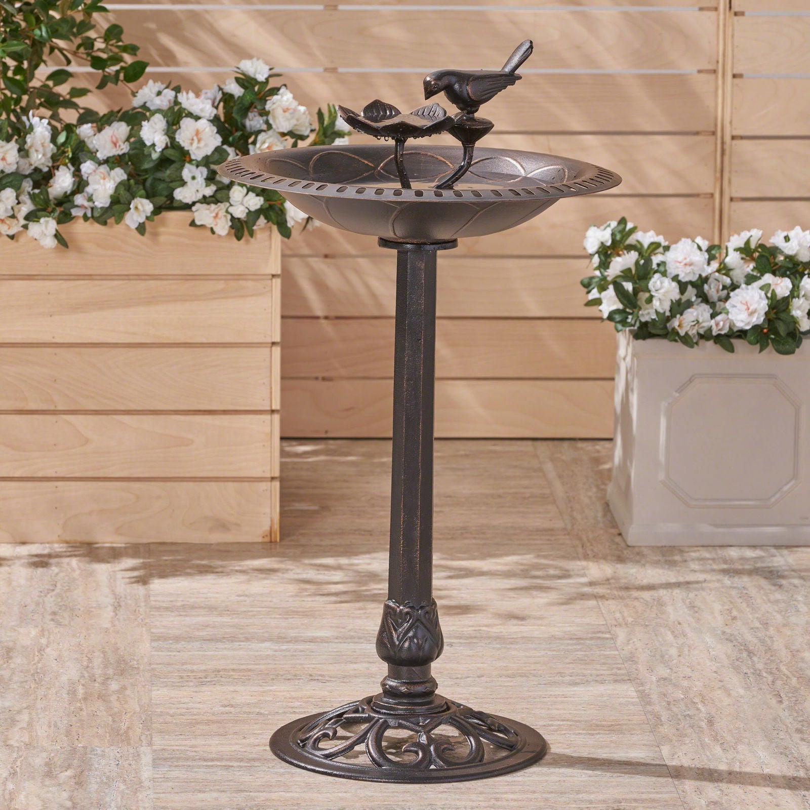 Outdoor Aluminum and Iron Bird Bath himalipasal