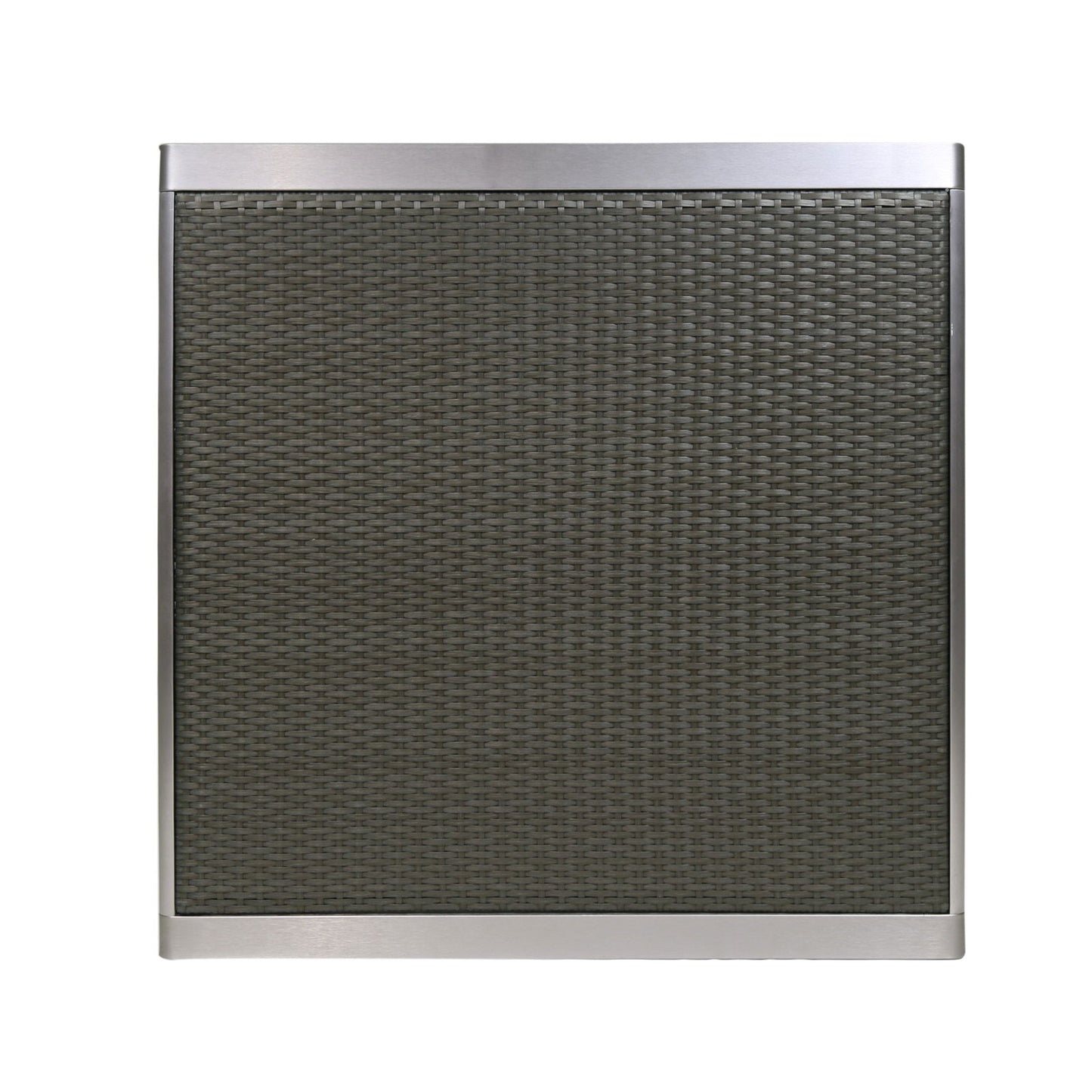 Outdoor Dining Table - Anodized Aluminum - Wicker Table Top - Square - Silver and Gray - 35" himalipasal