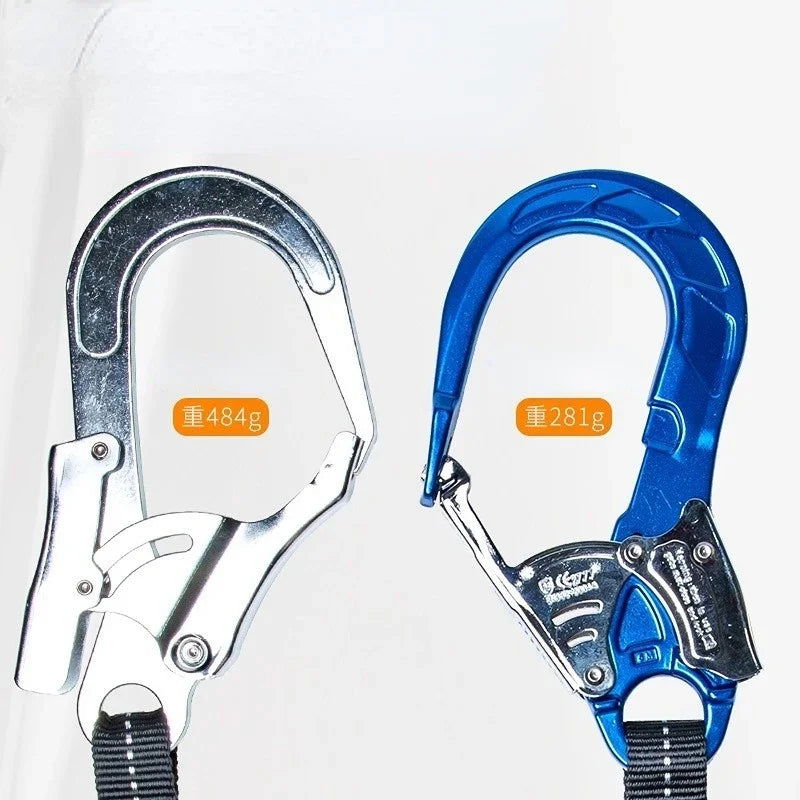 Outdoor High-altitude Work Anti-fall Safety Rope Double Hook with Buffer Bag Elastic Rope Set Electrician Protection Rope himalipasal