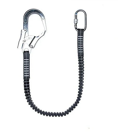 Outdoor High-altitude Work Anti-fall Safety Rope Double Hook with Buffer Bag Elastic Rope Set Electrician Protection Rope himalipasal