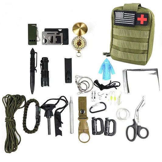 Outdoor Mountaineering Adventure SOS Supplies Multifunctional Outdoor emergency Survival First Aid Survival Kit himalipasal