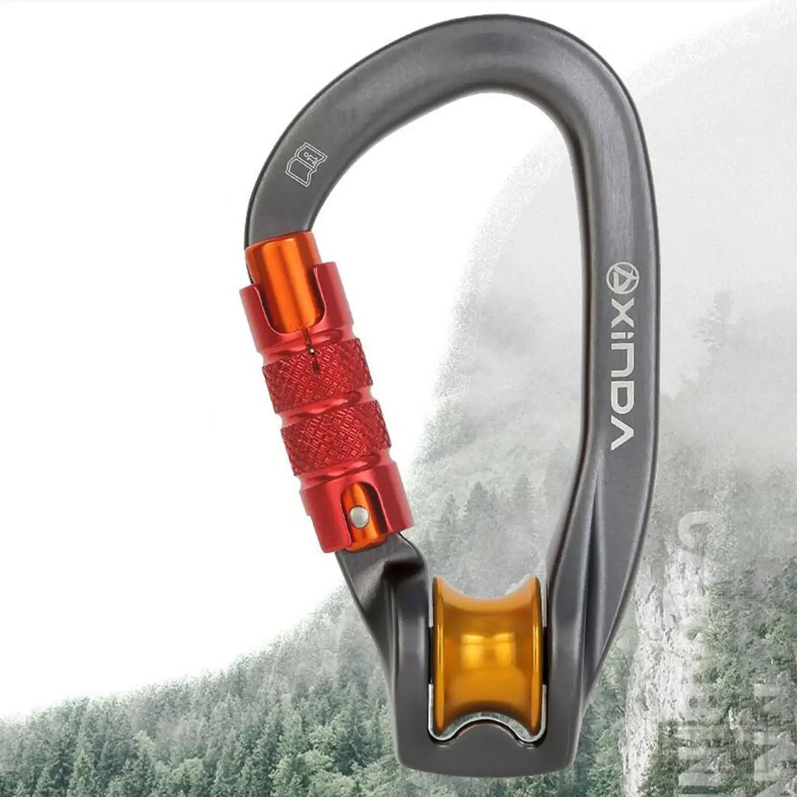 Outdoor Pulley Carabiner Mountaineering Safety Buckle Lock Cross Strop Equipment Bearing Pulley Hook himalipasal