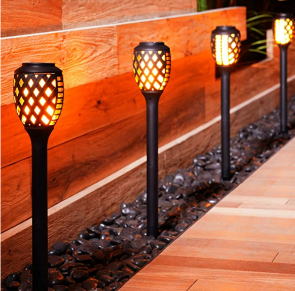 Outdoor Solar Lights, Water-Resistant Flickering Flames Torch Light, Landscape Decoration Lighting himalipasal