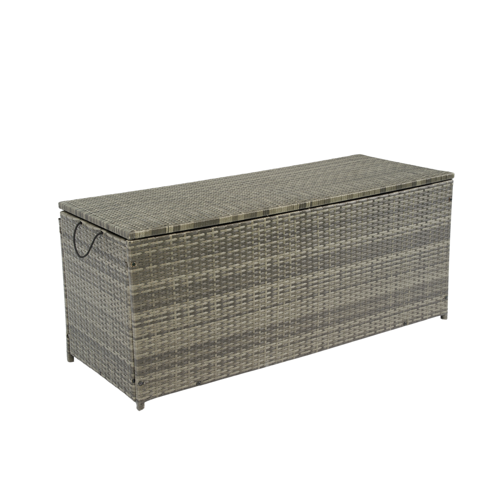 Outdoor Storage Box, 113 Gallon Wicker Patio Deck Boxes with Lid, Outdoor Cushion Storage for Kids Toys, Pillows, Towel Grey Wicker himalipasal