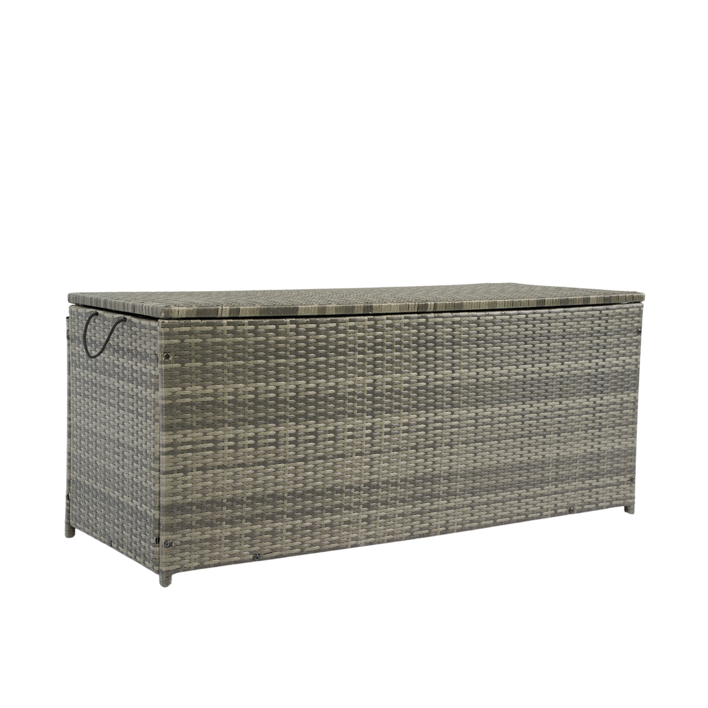 Outdoor Storage Box, 113 Gallon Wicker Patio Deck Boxes with Lid, Outdoor Cushion Storage for Kids Toys, Pillows, Towel Grey Wicker himalipasal