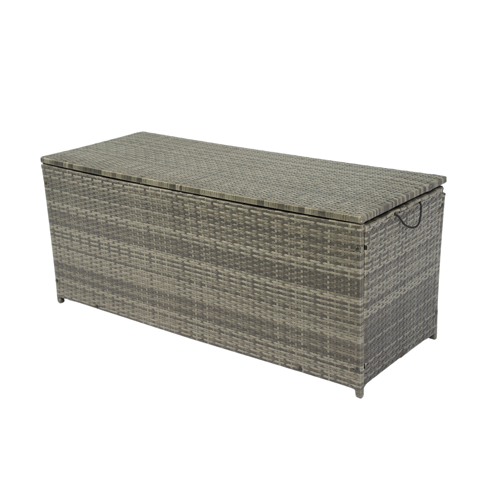 Outdoor Storage Box, 113 Gallon Wicker Patio Deck Boxes with Lid, Outdoor Cushion Storage for Kids Toys, Pillows, Towel Grey Wicker himalipasal