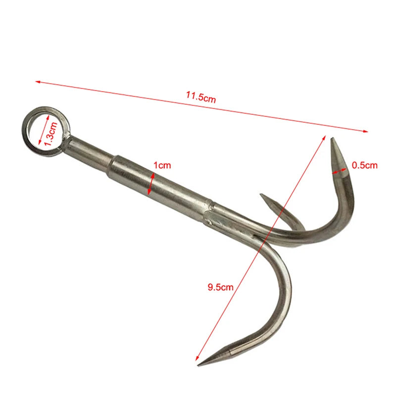 Outdoor Survival Stainless Steel Climbing Claw Ice Rock Hook Hiking Tool Large Mountaineering Flying Grappling Hook Accessories himalipasal