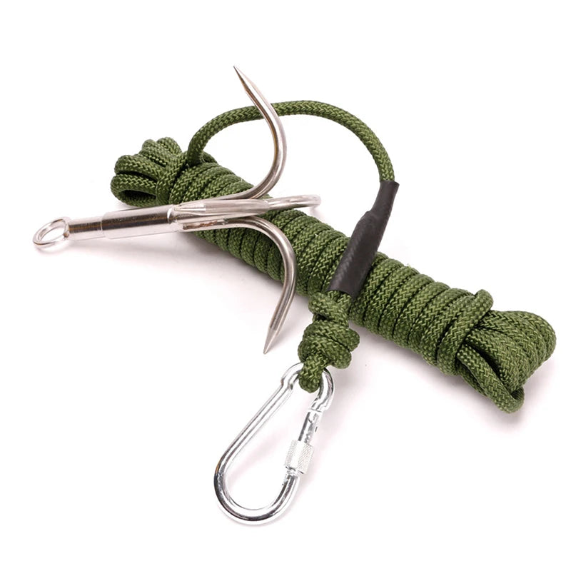 Outdoor Survival Stainless Steel Climbing Claw Ice Rock Hook Hiking Tool Large Mountaineering Flying Grappling Hook Accessories himalipasal